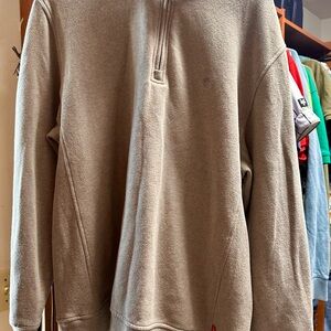 Izod Men's Tan half Zip-Up Sweater